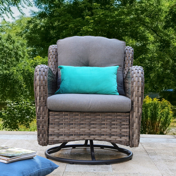 Bayou Breeze Dwayne Swivel Patio Chair with Cushions & Reviews